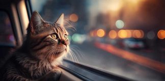 races de chat supportent trajets en voiture
