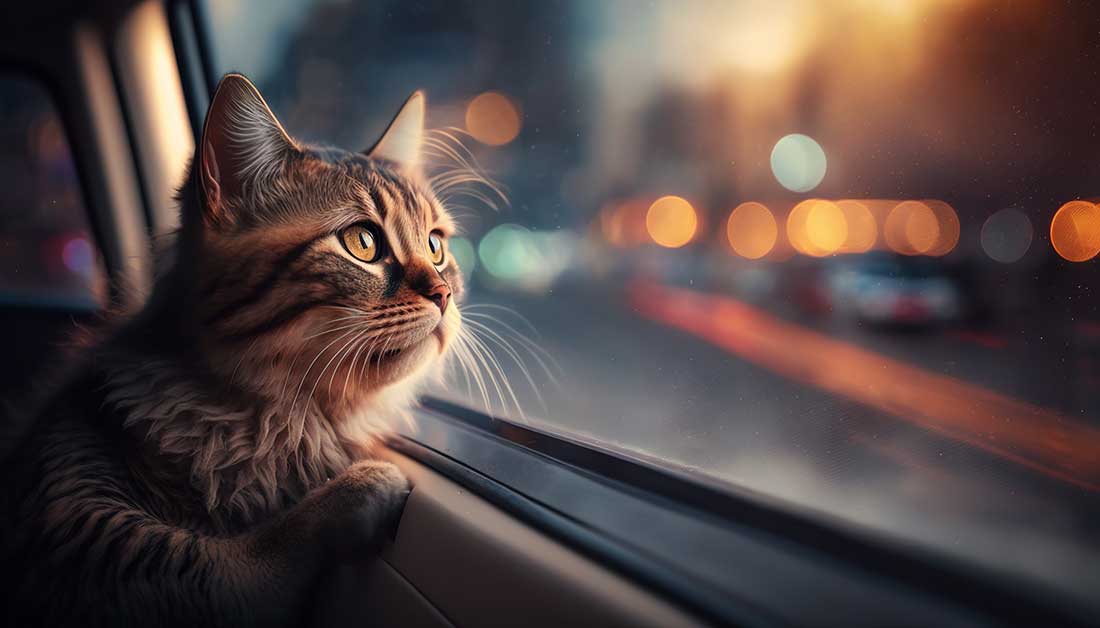 races de chat supportent trajets en voiture